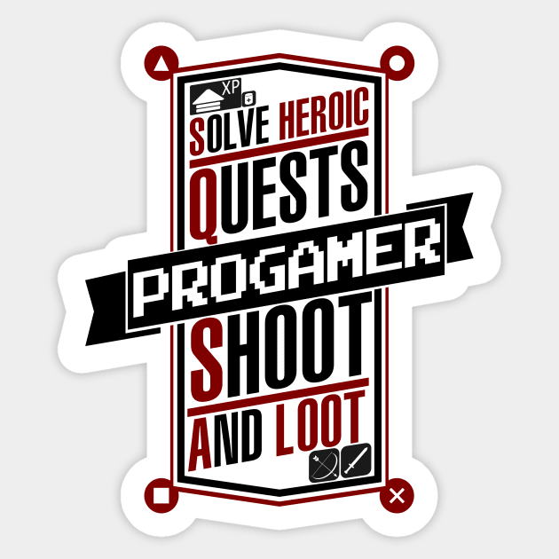 Progamer Logo Hero Shoot and Loot Sticker by GreekGeek